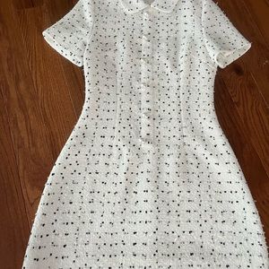 White tweed mini dress
